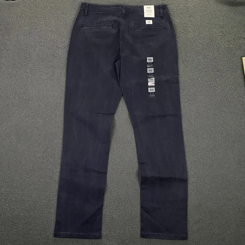 Katin Corey Chino Pant Mens 32x32 Slim Straight Leg Cotton Stretch Polar Navy